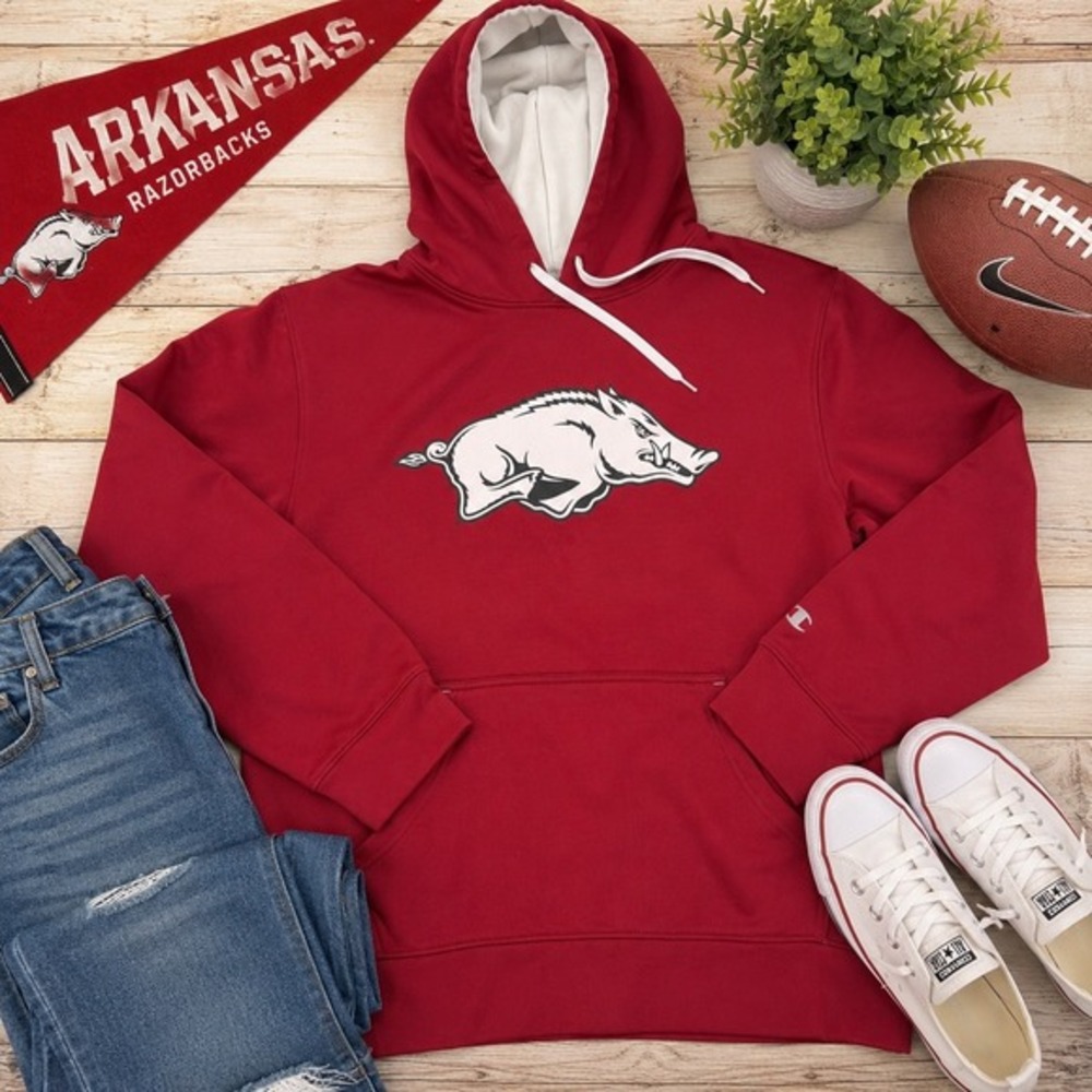 Arkansas Razorbacks champion  Hoodie pullover hog Graphic men's Medium‎ Red NCAA